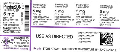796 (Prednisone 60760 796 21)